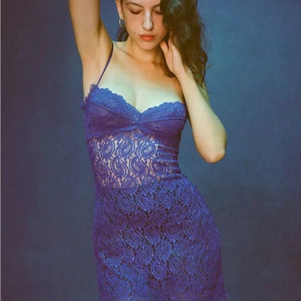 REALISATION PAR ULTRAVIOLET LACE MINI DRESS